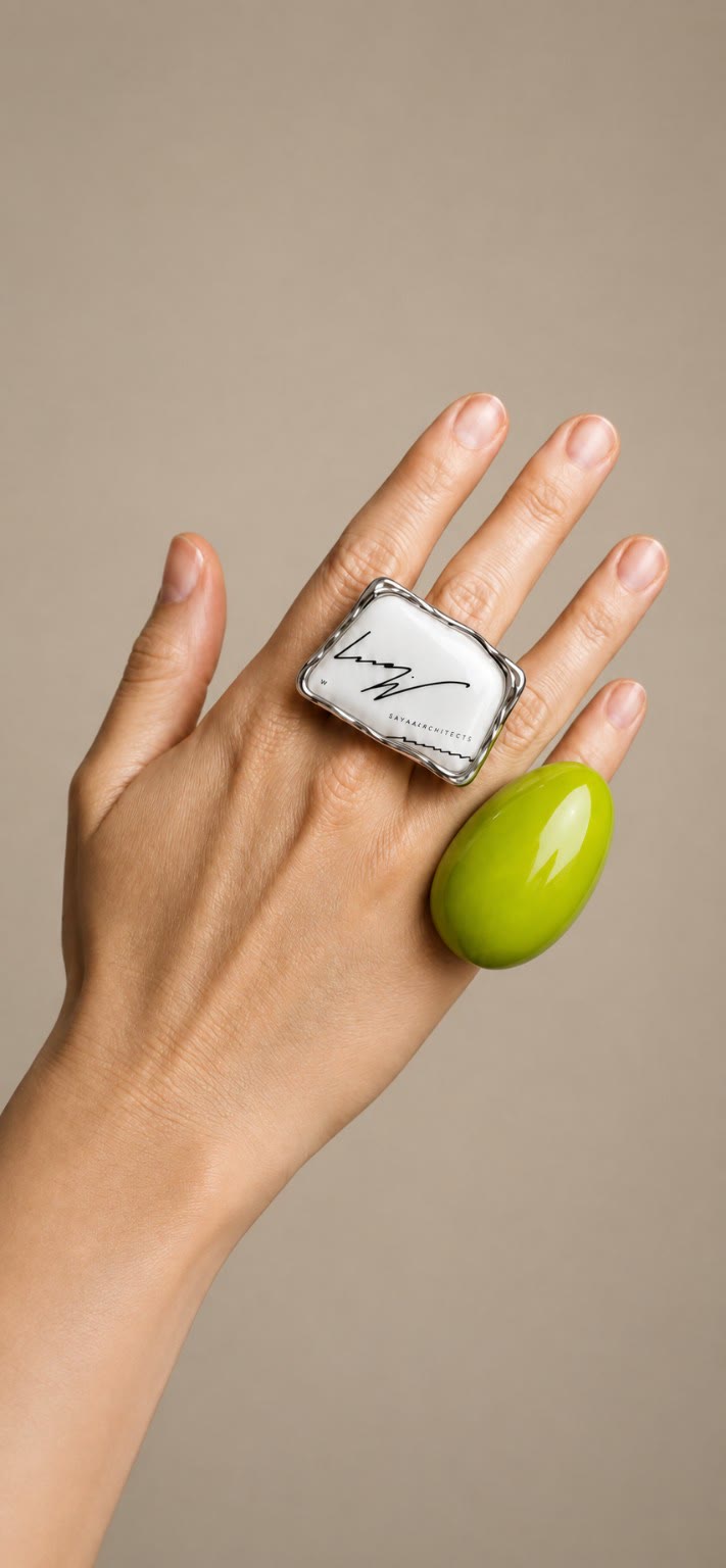 Sculptural rings worn on the hand